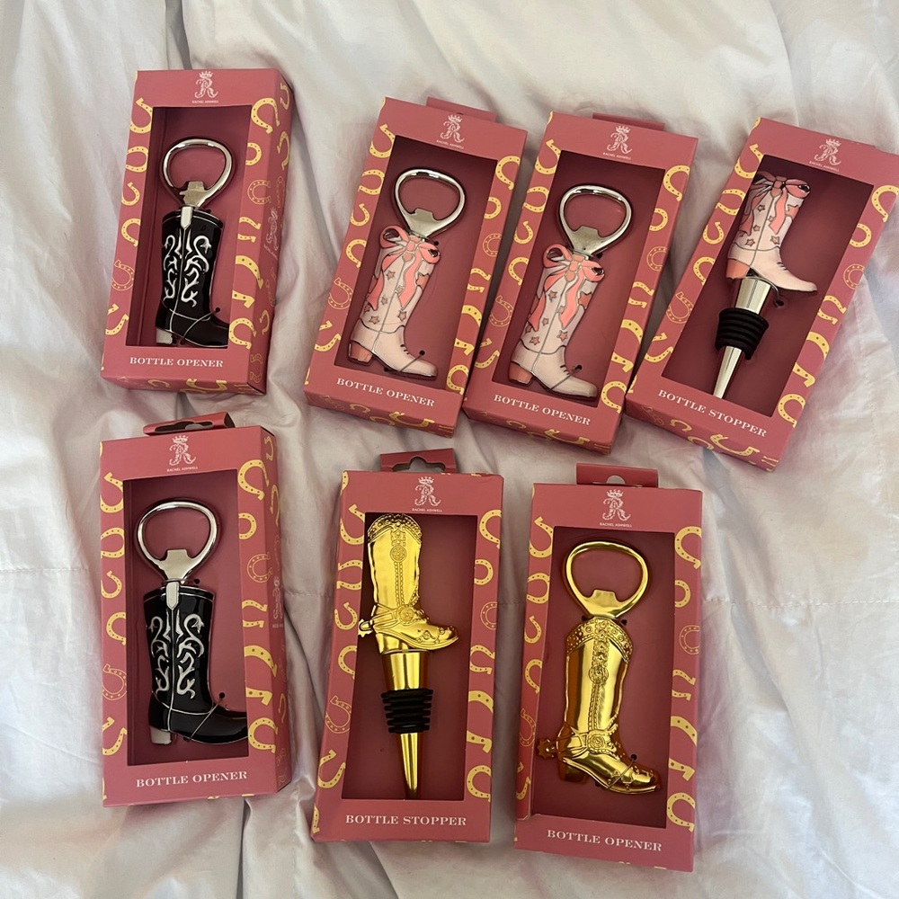 Bachelorette Gifts Cowboy Boot Bottle Openers and Stoppers Set